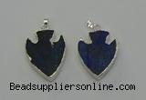 NGP6569 22*28mm - 25*35mm arrowhead lapis lazuli pendants