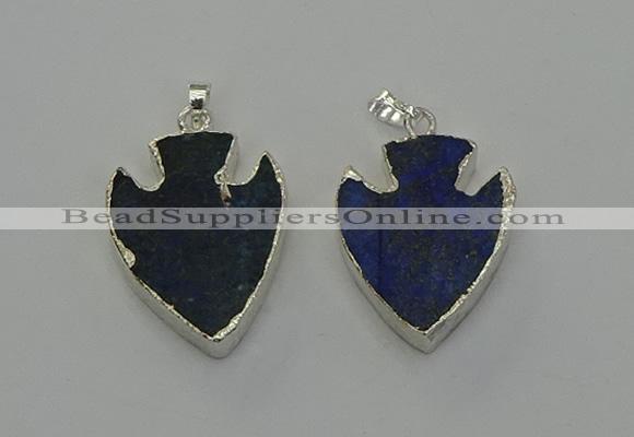 NGP6569 22*28mm - 25*35mm arrowhead lapis lazuli pendants