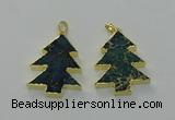 NGP6579 30*40mm - 32*40mm Christmas tree sea sediment jasper pendants