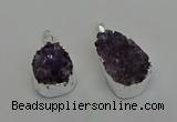 NGP6604 20*25mm - 20*30mm freeform druzy amethyst pendants