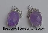 NGP6630 18*25mm faceted oval light amethyst gemstone pendants