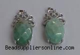 NGP6636 18*25mm faceted oval amazonite gemstone pendants