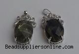 NGP6640 18*25mm faceted oval labradorite gemstone pendants