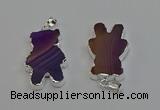 NGP6653 22*38mm Animal or V-shaped agate gemstone pendants