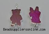 NGP6654 22*38mm Animal or V-shaped agate gemstone pendants