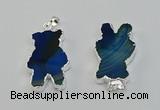 NGP6655 22*38mm Animal or V-shaped agate gemstone pendants