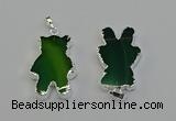 NGP6656 22*38mm Animal or V-shaped agate gemstone pendants