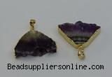 NGP6678 22*30mm - 25*35mm freeform druzy amethyst pendants