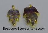 NGP6689 25*30mm - 30*40mm leaf agate gemstone pendants wholesale