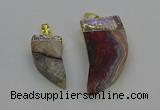 NGP6705 15*30mm - 20*40mm horn agate gemstone pendants