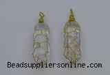 NGP6730 13*40mm sticks white crystal gemstone pendants wholesale