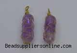 NGP6733 13*40mm sticks amethyst gemstone pendants wholesale