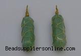 NGP6746 13*40mm sticks aventurine gemstone pendants wholesale