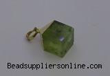 NGP6770 15*22mm cube green qutilated quartz pendants wholesale