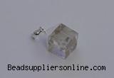 NGP6780 15*22mm cube white crystal gemstone pendants wholesale