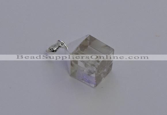 NGP6780 15*22mm cube white crystal gemstone pendants wholesale