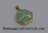 NGP6812 24*25mm hexagon amazonite gemstone pendants wholesale