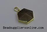 NGP6814 24*25mm hexagon moonstone gemstone pendants wholesale