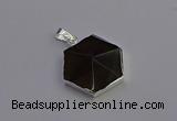 NGP6828 24*25mm hexagon smoky quartz pendants wholesale