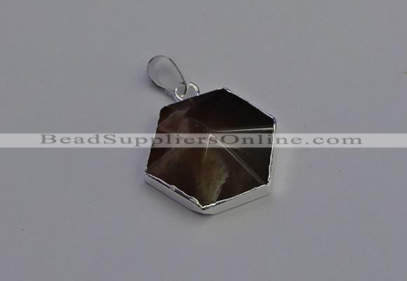 NGP6834 24*25mm hexagon moonstone gemstone pendants wholesale