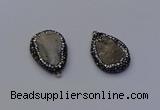 NGP6854 18*25mm - 20*25mm flat teardrop druzy agate pendants