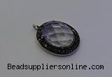 NGP6858 20*25mm oval white crystal pendants wholesle