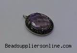 NGP6861 20*25mm oval light amethyst pendants wholesle