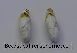 NGP6880 12*30mm - 15*30mm faceted bullet white howlite pendants