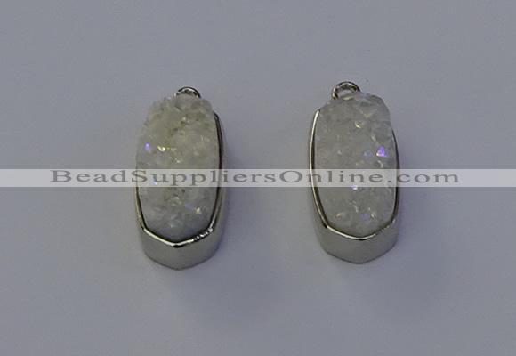 NGP6895 10*22mm - 12*25mm freeform plated druzy quartz pendants