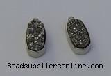 NGP6896 10*22mm - 12*25mm freeform plated druzy quartz pendants