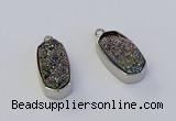 NGP6899 10*22mm - 12*25mm freeform plated druzy quartz pendants