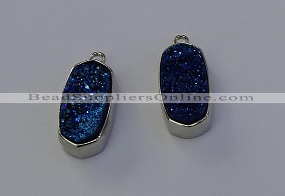 NGP6900 10*22mm - 12*25mm freeform plated druzy quartz pendants