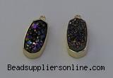 NGP6910 10*22mm - 12*25mm freeform plated druzy quartz pendants