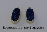 NGP6911 10*22mm - 12*25mm freeform plated druzy quartz pendants