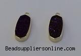 NGP6912 10*22mm - 12*25mm freeform plated druzy quartz pendants