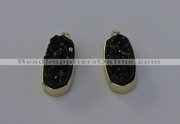 NGP6913 10*22mm - 12*25mm freeform plated druzy quartz pendants