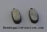 NGP6917 10*22mm - 12*25mm freeform plated druzy quartz pendants