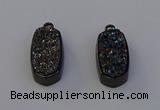 NGP6921 10*22mm - 12*25mm freeform plated druzy quartz pendants