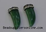 NGP6979 12*40mm - 15*45mm horn green aventurine pendants wholesale