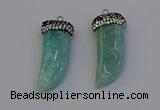 NGP6980 12*40mm - 15*45mm horn amazonite pendants wholesale