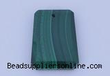 NGP703 20*30mm trapezoid natural malachite gemstone pendant