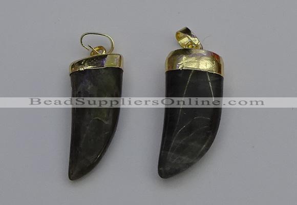 NGP7038 12*35mm - 14*40mm horn labradorite pendants wholesale