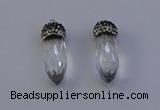 NGP7055 12*30mm - 15*35mm faceted bullet white crystal pendants