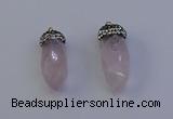 NGP7056 12*30mm - 15*35mm faceted bullet rose quartz pendants