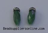 NGP7064 12*30mm - 15*35mm faceted bullet green aventurine pendants