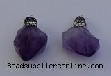 NGP7088 25*35mm - 28*45mm faceted nuggets amethyst pendants