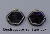 NGP7116 30*30mm hexagon amethyst gemstone pendants wholesale