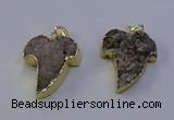 NGP7153 25*35mm teeth-shaped druzy agate pendants wholesale