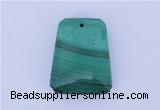 NGP717 18*23mm trapezoid natural malachite gemstone pendant