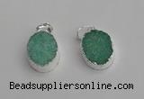 NGP7189 15*20mm oval druzy quartz pendants wholesale